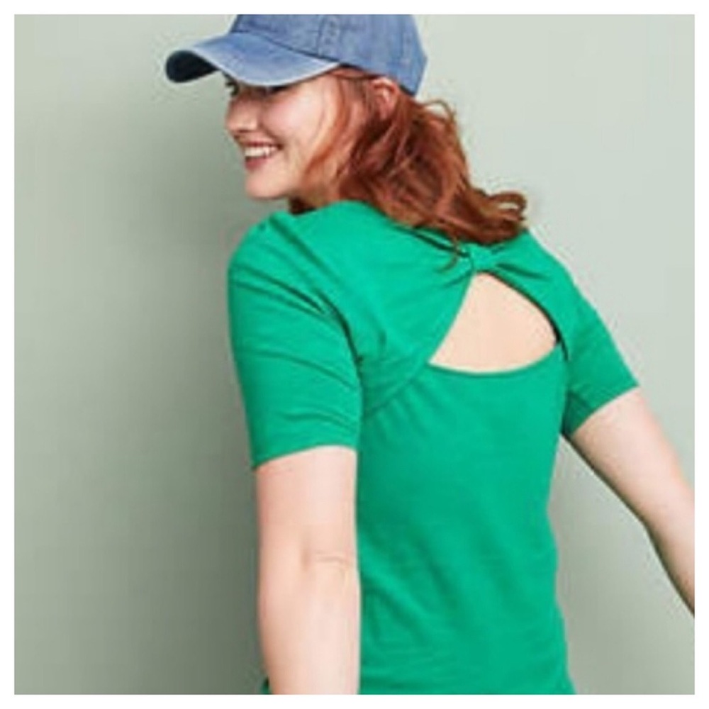 Anthropologie Meadow Rue Bow Back Tee